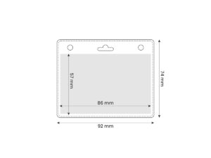 Porta badge in PVC VISA trasparente, resistente e professionale, ideale per eventi, uffici e conferenze, disponibile da AMGS Group.