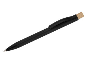 Penna metallo bambù PIK in metallo con pulsante in bambù, personalizzabile con logo.