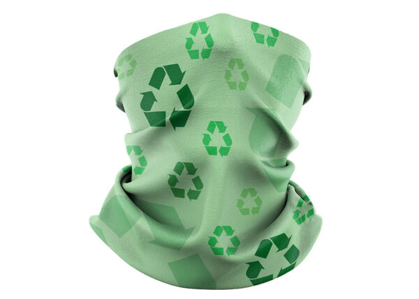 Scaldacollo personalizzato realizzato in rPET – stampa in sublimazione full-color con il tuo brand.