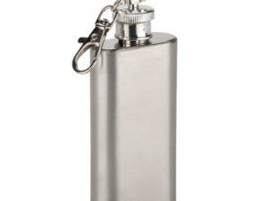 Mini fiaschetta FLASIK 50 ml in acciaio inox con portachiavi – regalo promozionale personalizzabile con incisione laser.