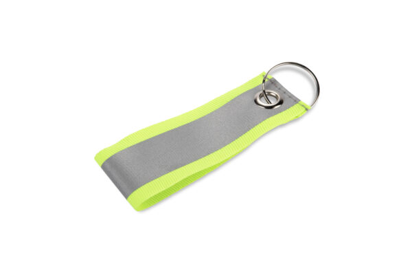 Portachiavi riflettente BLIS in poliestere con fascia di sicurezza – gadget promozionale.
